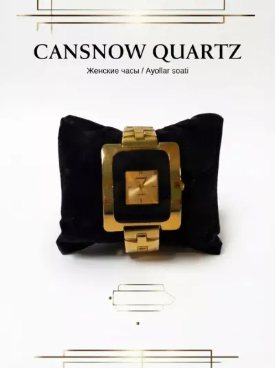 Ayollar uchun tillo rangli kvarts soati — nafis metall bilaguzukli zamonaviy qo'l soati
